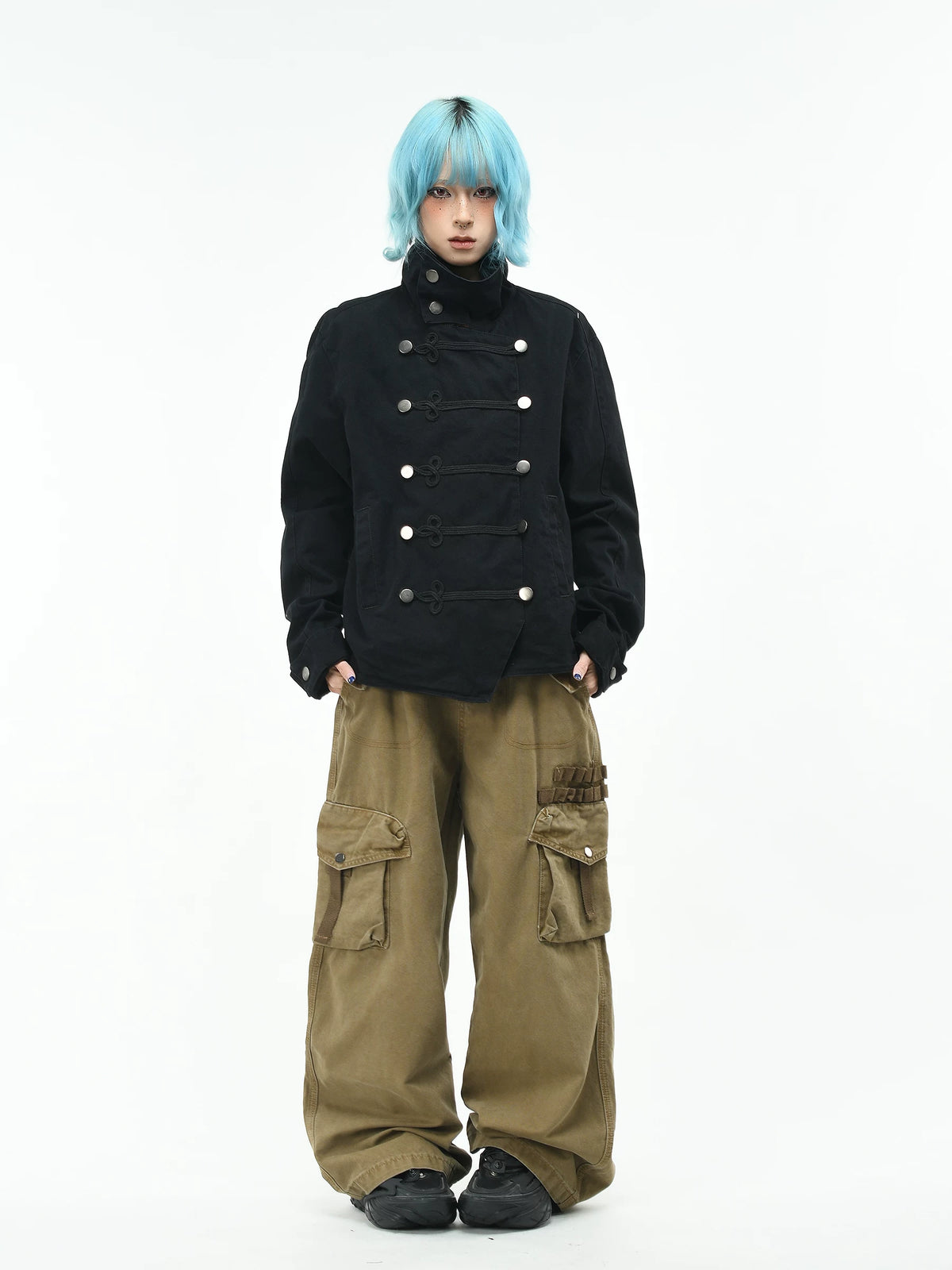 Frogged Military Canvas Officer Jacket
