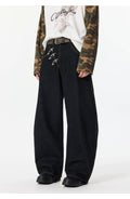 Fireman Clip Asymmetric Wide-Leg Denim Jeans