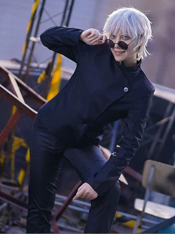 Asymmetric Single-Button Stand-Collar Jacket