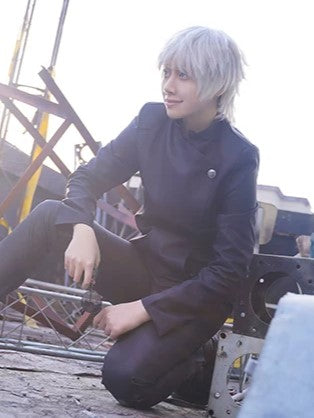 Asymmetric Single-Button Stand-Collar Jacket
