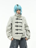 Frogged Military Canvas Officer Jacket