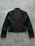 All-Seeing Eye Graphic Lined Split-Back Biker Jacket