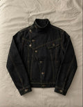 Diagonal Button Denim Jacket
