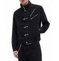 Dual Angled Zip Fireman Clasp Utility Jacket