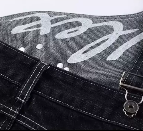 Gothic Detachable Bib Fireman Buckle Denim Jeans