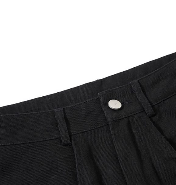 Dual Fireman Clip Riveted Pleated Wide-Leg Trousers