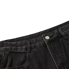 Industrial Layered Destroyed Baggy Denim Pants