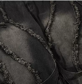 Industrial Layered Destroyed Baggy Denim Pants