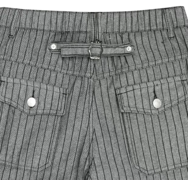 Avant-Garde Spiral Seam Pinstripe Baggy Pants
