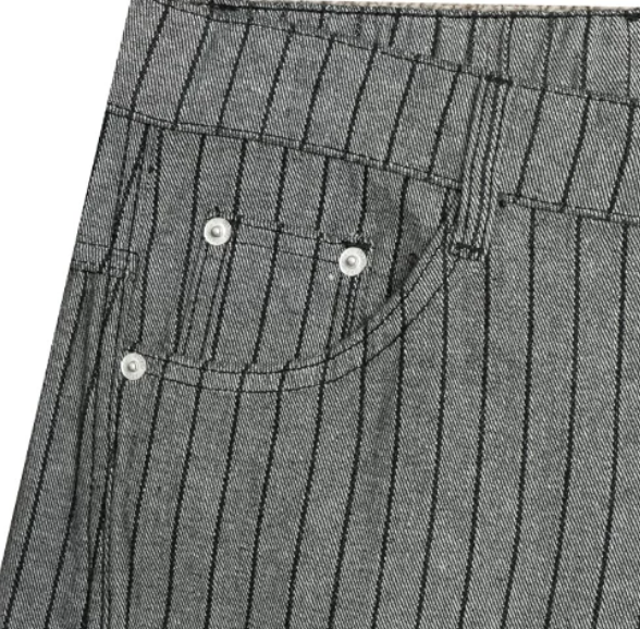 Avant-Garde Spiral Seam Pinstripe Baggy Pants