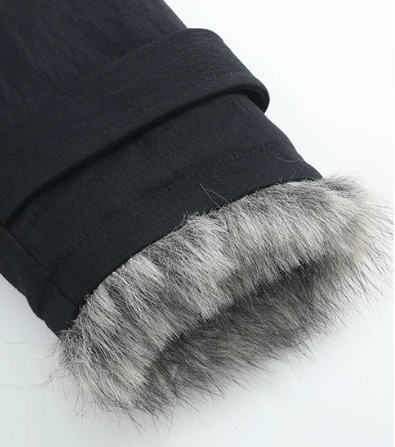 Avant-Garde High-Collar Fur-Lined Toggle Jacket