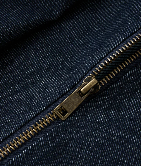 Structured Industrial Clasp-Closure Denim Jacket